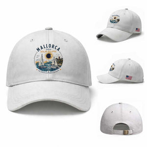 Mallorca Spain 2026 Total Solar Eclipse Baseball Cap Sailing Cruise Totality Sail Explore Experience Travel Souvenir