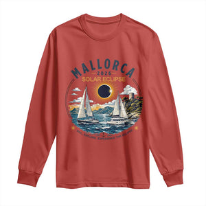 Mallorca Spain 2026 Total Solar Eclipse Long Sleeve Shirt Sailing Cruise Totality Sail Explore Experience Travel Souvenir