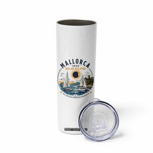 Mallorca Spain 2026 Total Solar Eclipse Skinny Tumbler Sailing Cruise Totality Sail Explore Experience Travel Souvenir