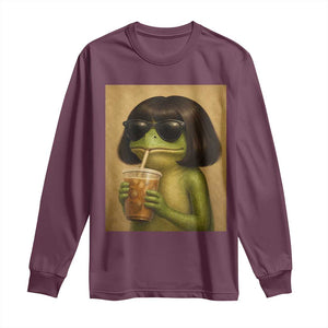 Funny Frog Bob Haircut Renaissance Painting Meme Long Sleeve Shirt