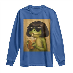 Funny Frog Bob Haircut Renaissance Painting Meme Long Sleeve Shirt