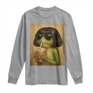 Funny Frog Bob Haircut Renaissance Painting Meme Long Sleeve Shirt