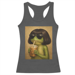 Funny Frog Bob Haircut Renaissance Painting Meme Racerback Tank Top