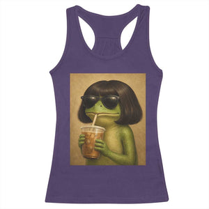 Funny Frog Bob Haircut Renaissance Painting Meme Racerback Tank Top