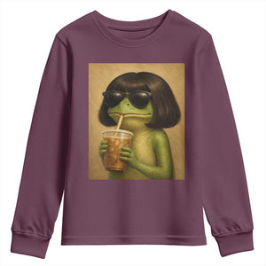 Funny Frog Bob Haircut Renaissance Painting Meme Youth Sweatshirt
