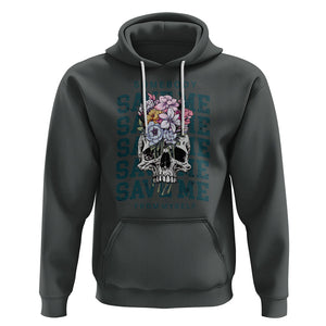Retro Western Skull Hoodie Somebody Save Me From Myself Country Music TS02 Dark Heather Printyourwear