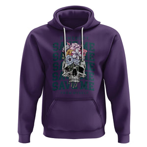Retro Western Skull Hoodie Somebody Save Me From Myself Country Music TS02 Purple Printyourwear