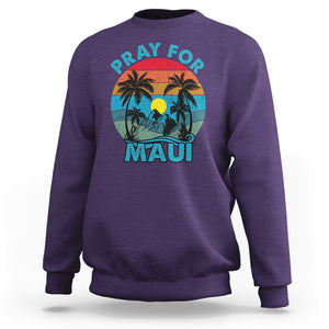 Pray For Maui Maui Strong Hawaii Strong Retro Sweatshirt TS02 Purple Printyourwear