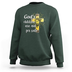 God's Children Sweatshirt Not For Sale End Human Trafficking TS02 Dark Forest Green Printyourwear