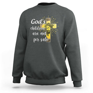 God's Children Sweatshirt Not For Sale End Human Trafficking TS02 Dark Heather Printyourwear