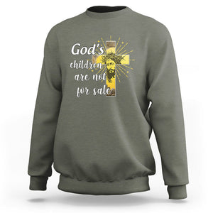 God's Children Sweatshirt Not For Sale End Human Trafficking TS02 Military Green Printyourwear