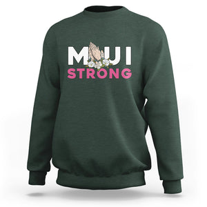 Maui Strong Sweatshirt Pray For Maui Hawaii Strong TS02 Dark Forest Green Printyourwear