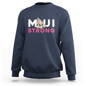Maui Strong Sweatshirt Pray For Maui Hawaii Strong TS02 Navy Printyourwear
