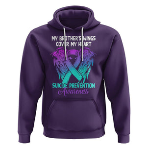 Suicide Prevention Awareness Hoodie Suicide Awareness Support My Brother's Wings Cover My Heart TS02 Purple Printyourwear