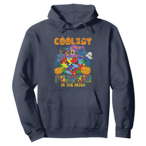 Autism Pumpkin Hoodie Coolest Pumpkin In The Patch Puzzle Piece Halloween TS02 Navy Printyourwear