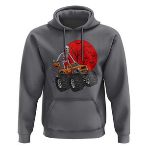 Halloween Skeleton Hoodie Skeleton Riding Monster Truck Candy Funny Scary Pumpkin TS02 Charcoal Print Your Wear