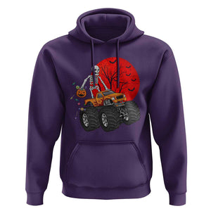 Halloween Skeleton Hoodie Skeleton Riding Monster Truck Candy Funny Scary Pumpkin TS02 Purple Print Your Wear