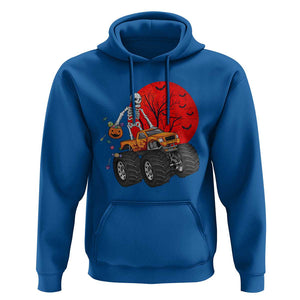 Halloween Skeleton Hoodie Skeleton Riding Monster Truck Candy Funny Scary Pumpkin TS02 Royal Blue Print Your Wear