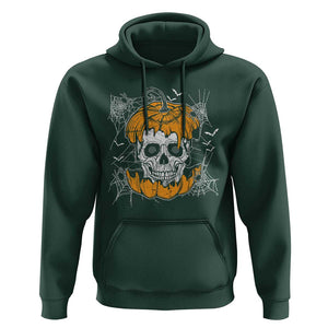 Halloween Skull Hoodie Spooky Skull In Pumpkin Halloween Costume TS02 Dark Forest Green Print Your Wear