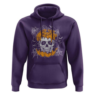 Halloween Skull Hoodie Spooky Skull In Pumpkin Halloween Costume TS02 Purple Print Your Wear