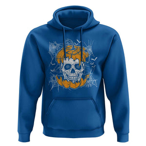 Halloween Skull Hoodie Spooky Skull In Pumpkin Halloween Costume TS02 Royal Blue Print Your Wear