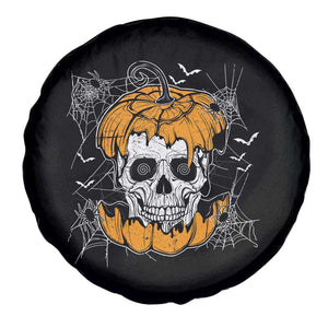 Halloween Skull Spare Tire Cover Spooky Skull In Pumpkin Halloween Costume TS02 Print Your Wear