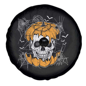 Halloween Skull Spare Tire Cover Spooky Skull In Pumpkin Halloween Costume TS02 Print Your Wear