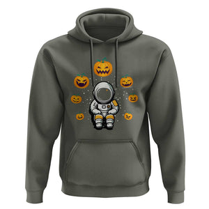Halloween Astronaut Hoodie Scary Pumpkin Universe Outer Space Halloween Costume TS02 Military Green Print Your Wear