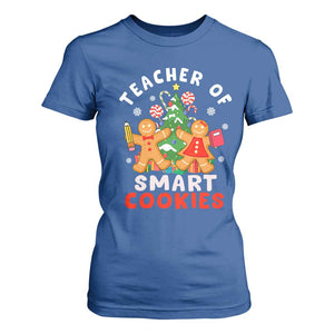 Teacher of Smart Cookies Christmas Gingerbread Man T Shirt For Women Teacher of Smart Cookies TS02 Royal Blue Print Your Wear
