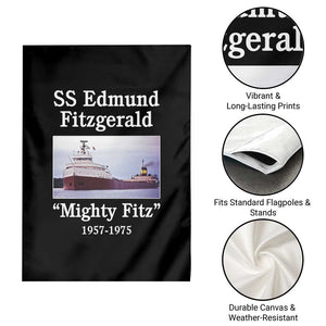 SS Edmund Fitzgerald Mighty Fitz Tribute Garden Flag Great Lakes Shipwreck Memorial TS02 Print Your Wear