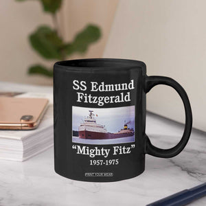 SS Edmund Fitzgerald Mighty Fitz Tribute Coffee Mug Great Lakes Shipwreck Memorial TS02 Print Your Wear