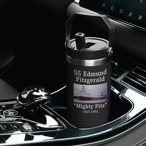 SS Edmund Fitzgerald Mighty Fitz Tribute Flip Straw Tumbler Great Lakes Shipwreck Memorial TS02 Print Your Wear