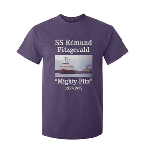 SS Edmund Fitzgerald Mighty Fitz Tribute T Shirt For Kid Great Lakes Shipwreck Memorial TS02 Purple Print Your Wear