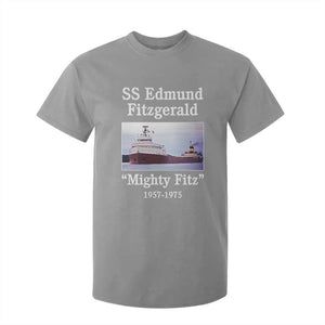 SS Edmund Fitzgerald Mighty Fitz Tribute T Shirt For Kid Great Lakes Shipwreck Memorial TS02 Sport Gray Print Your Wear
