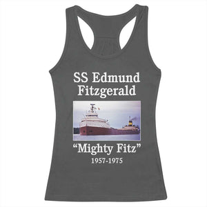 SS Edmund Fitzgerald Mighty Fitz Tribute Racerback Tank Top Great Lakes Shipwreck Memorial TS02 Dark Heather Print Your Wear