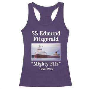 SS Edmund Fitzgerald Mighty Fitz Tribute Racerback Tank Top Great Lakes Shipwreck Memorial TS02 Purple Print Your Wear