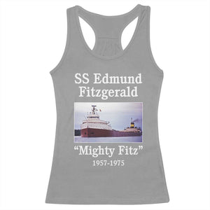 SS Edmund Fitzgerald Mighty Fitz Tribute Racerback Tank Top Great Lakes Shipwreck Memorial TS02 Sport Gray Print Your Wear