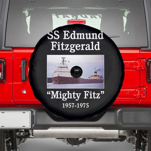 SS Edmund Fitzgerald Mighty Fitz Tribute Spare Tire Cover Great Lakes Shipwreck Memorial TS02 Black Print Your Wear