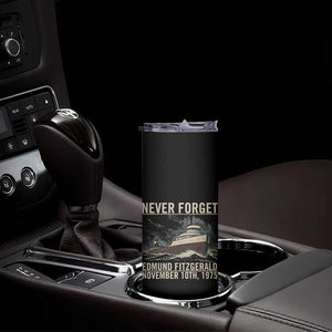 Never Forget Edmund Fitzgerald Tribute Skinny Tumbler November 10 1975 Shipwreck Memorial TS02 Print Your Wear