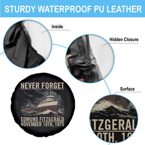 Never Forget Edmund Fitzgerald Tribute Spare Tire Cover November 10 1975 Shipwreck Memorial TS02 Print Your Wear
