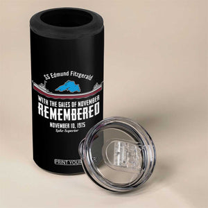 SS Edmund Fitzgerald Gales of November Tribute 4 in 1 Can Cooler Tumbler Lake Superior Shipwreck Memorial TS02 Print Your Wear