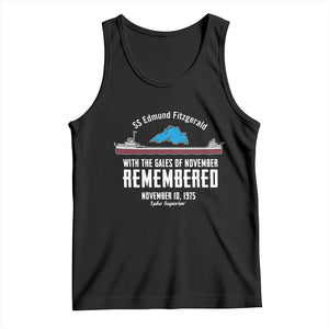 SS Edmund Fitzgerald Gales of November Tribute Tank Top Lake Superior Shipwreck Memorial TS02 Black Print Your Wear