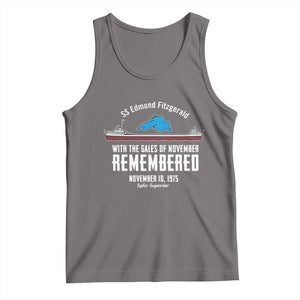 SS Edmund Fitzgerald Gales of November Tribute Tank Top Lake Superior Shipwreck Memorial TS02 Deep Heather Print Your Wear