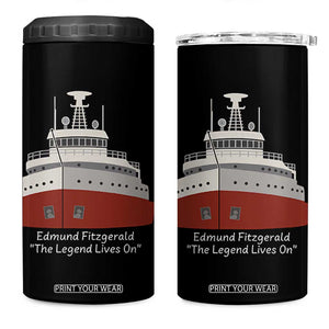Edmund Fitzgerald Tribute 4 in 1 Can Cooler Tumbler The Legend Lives On Great Lakes Freighter Memorial TS02 One Size: 16 oz Black Print Your Wear