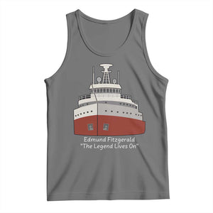 Edmund Fitzgerald Tribute Tank Top The Legend Lives On Great Lakes Freighter Memorial TS02 Black Heather Print Your Wear