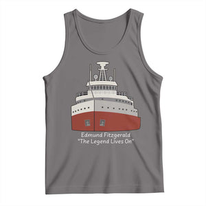 Edmund Fitzgerald Tribute Tank Top The Legend Lives On Great Lakes Freighter Memorial TS02 Deep Heather Print Your Wear