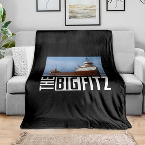 The Big Fitz Tribute Throw Blanket SS Edmund Fitzgerald Freighter Design for Great Lakes History TS02 Print Your Wear