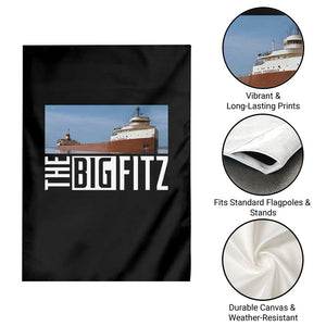 The Big Fitz Tribute Garden Flag SS Edmund Fitzgerald Freighter Design for Great Lakes History TS02 Print Your Wear
