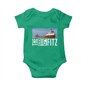 The Big Fitz Tribute Baby Onesie SS Edmund Fitzgerald Freighter Design for Great Lakes History TS02 Irish Green Print Your Wear