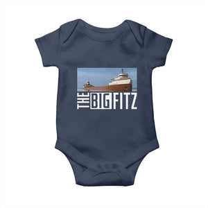 The Big Fitz Tribute Baby Onesie SS Edmund Fitzgerald Freighter Design for Great Lakes History TS02 Navy Print Your Wear